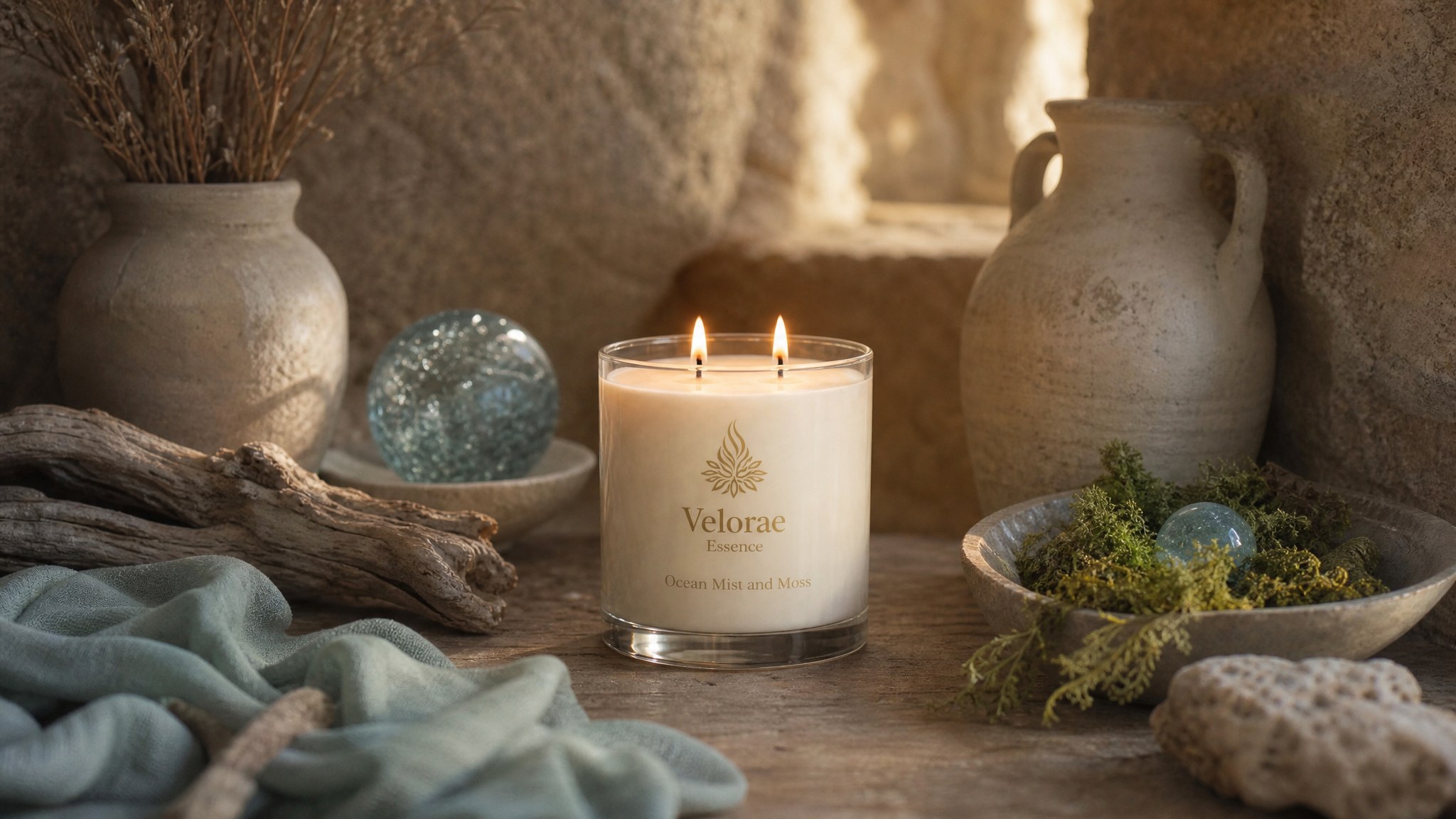 Velorae Essence Ocean Mist and Moss candle